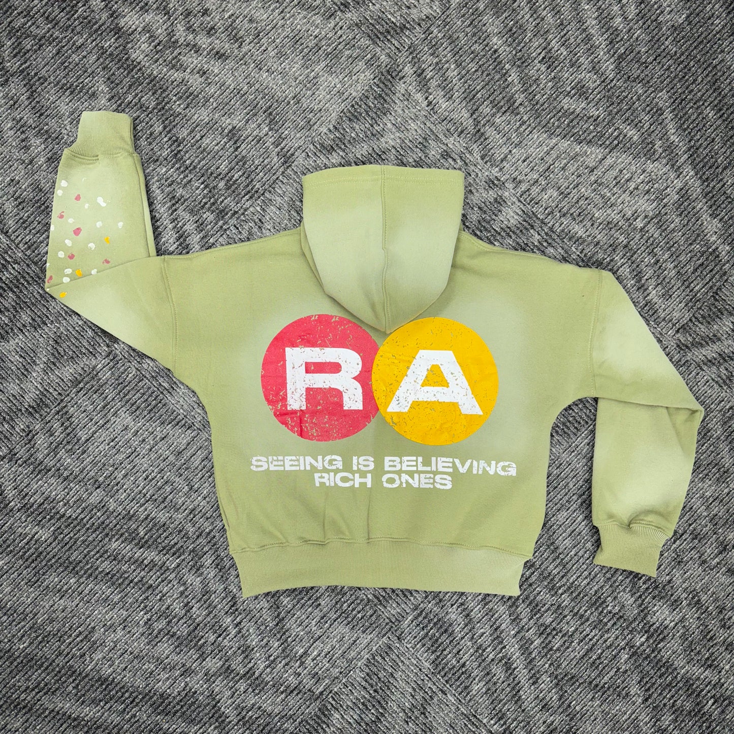 “Rich Ones” Olive Zip-Up